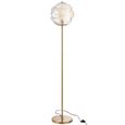 Honeycomb Floor Lamp - Light Brown and Gold - Glass and Metal
