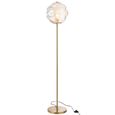 Honeycomb Floor Lamp - Light Brown and Gold - Glass and Metal