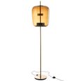 LED Floor Lamp - Brown - Glass