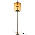 LED Floor Lamp - Brown - Glass