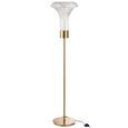 LED Floor Lamp - Transparent and Gold - Glass and Metal