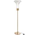LED Floor Lamp - Transparent and Gold - Glass and Metal