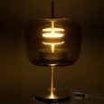 LED Table Lamp - Brown - Glass