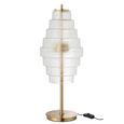 LED Table Lamp - Round - Transparent and Gold - Glass and Metal