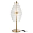 LED Table Lamp - Round - Transparent and Gold - Glass and Metal