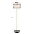 Feline Floor Lamp - Antique Brass - Glass and Metal
