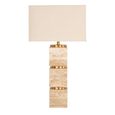 Jaella Table Lamp - Square - Beige - Travertine