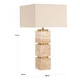 Jaella Table Lamp - Square - Beige - Travertine