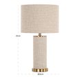 Joline Table Lamp - Round - Beige - Fabric