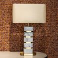 Lenore Table Lamp - White and Gold - Marble and Fabric