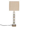 Lenore Table Lamp - White and Gold - Marble and Fabric