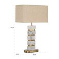 Lenore Table Lamp - White and Gold - Marble and Fabric