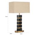 Levina Table Lamp - Black and Gold - Marble and Fabric