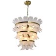 Ameline Chandelier - Antique Brass - Glass and Metal