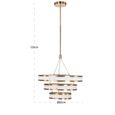 Cealora Chandelier - Round - White and Brass - Resin and Metal