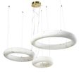 Thalora Chandelier - White and Brass - Resin and Metal