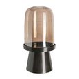 Meave Hurricane Light - Walnut - Glass and Metal