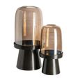 Meave Hurricane Light - Walnut - Glass and Metal