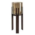 Reese Hurricane Light - Large - Walnut - Glass and Mango Wood