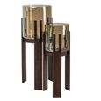 Reese Hurricane Light - Large - Walnut - Glass and Mango Wood