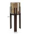 Reese Hurricane Light - Large - Walnut - Glass and Mango Wood