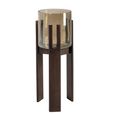 Reese Hurricane Light - Small - Walnut - Glass and Mango Wood
