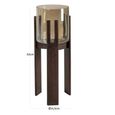 Reese Hurricane Light - Small - Walnut - Glass and Mango Wood