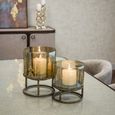 Ropia Hurricane Light - Antique Brass - Glass and Metal