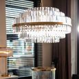 Desire Crystal and Brushed Gold Large Chandelier