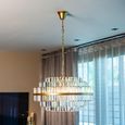 Desire Crystal and Brushed Gold Medium Chandelier