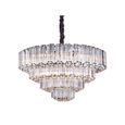 Bece Glass and Chrome Chandelier