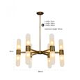 Tricon Glass and Bronze Chandelier