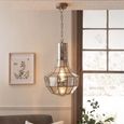 Indora Geometric Pendant Light - Antique Brass - Glass and Metal
