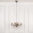 Gorgeous Shallow Cut Glass Chandelier - Antique Silver - 6 Branch
