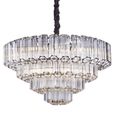 Bece Glass and Chrome Chandelier