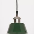 British Factory Style Pendant Light - Green Painted Metal - 46cm
