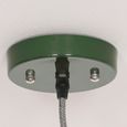 British Factory Style Pendant Light - Green Painted Metal - 46cm