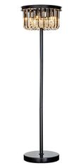 Dagmar Glass and Black Metal Floor Lamp