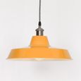 Factory Style Pendant Light - Mustard Yellow Painted Metal - 36cm