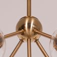Sputnik Glass Ceiling Light - Gold Satin - 5 Arm Ball