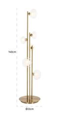 Luva Glass and Gold Metal Floor Lamp