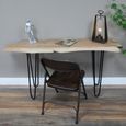 Office Desk - Live Edge - Hairpin Leg - Natural and Black - Acacia Wood and Metal