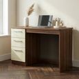 Knightsbridge Desk - 3 Drawer - Cream Gloss and Walnut