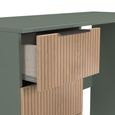 Java Fluted Desk - 3 Drawer - Natural and Reed Green