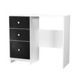 Yarmouth Desk - 3 Drawer - Black Matt and White Matt