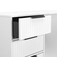 Fluted Desk - 4 Drawer - White Matt