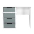 Fluted Desk - 4 Drawer - Duck and White Matt