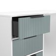 Fluted Desk - 4 Drawer - Duck and White Matt