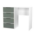 Fluted Desk - 4 Drawer - Reed Green and White Matt