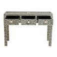 Fusion Desk - 3 Drawer - Silver Bone Inlay